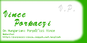 vince porpaczi business card